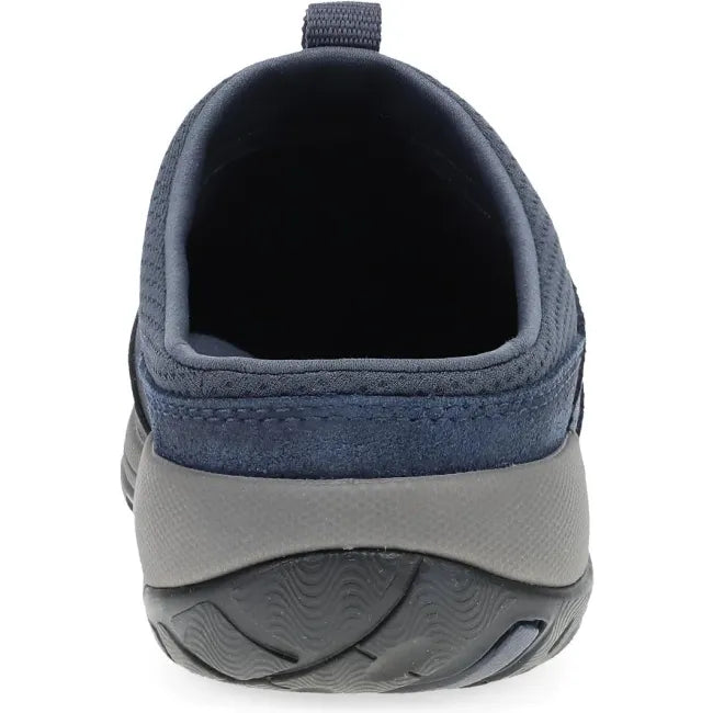 Dansko Pia clog in navy leather, back view
