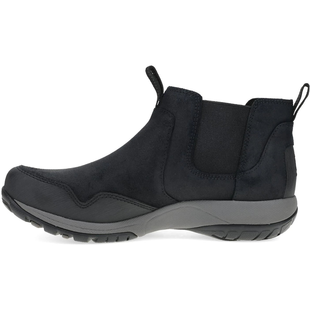 Lateral side of Women's Dansko Pami Waterproof Chelsea Boot in Black