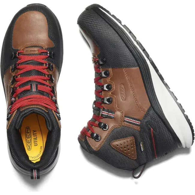 Keen Men's Redhook Mid Waterproof Carbon Fiber Toe Work Boot Tobacco/Black 1024576