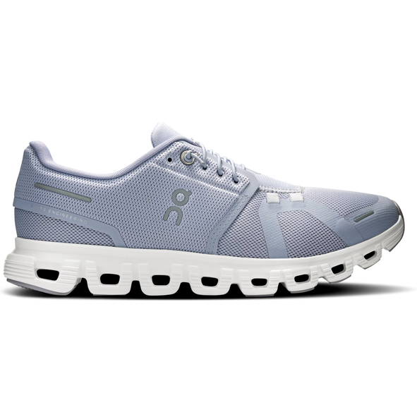 Side of On Running Women's Cloud 6 Running Shoe in Nimbus White