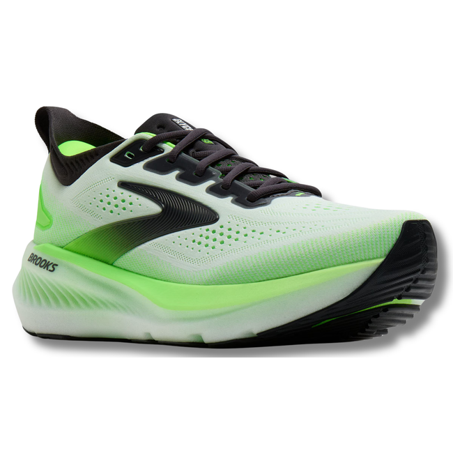 Angled Side of Brooks Men's Glycerin 23 Running Shoe in Phantom Green