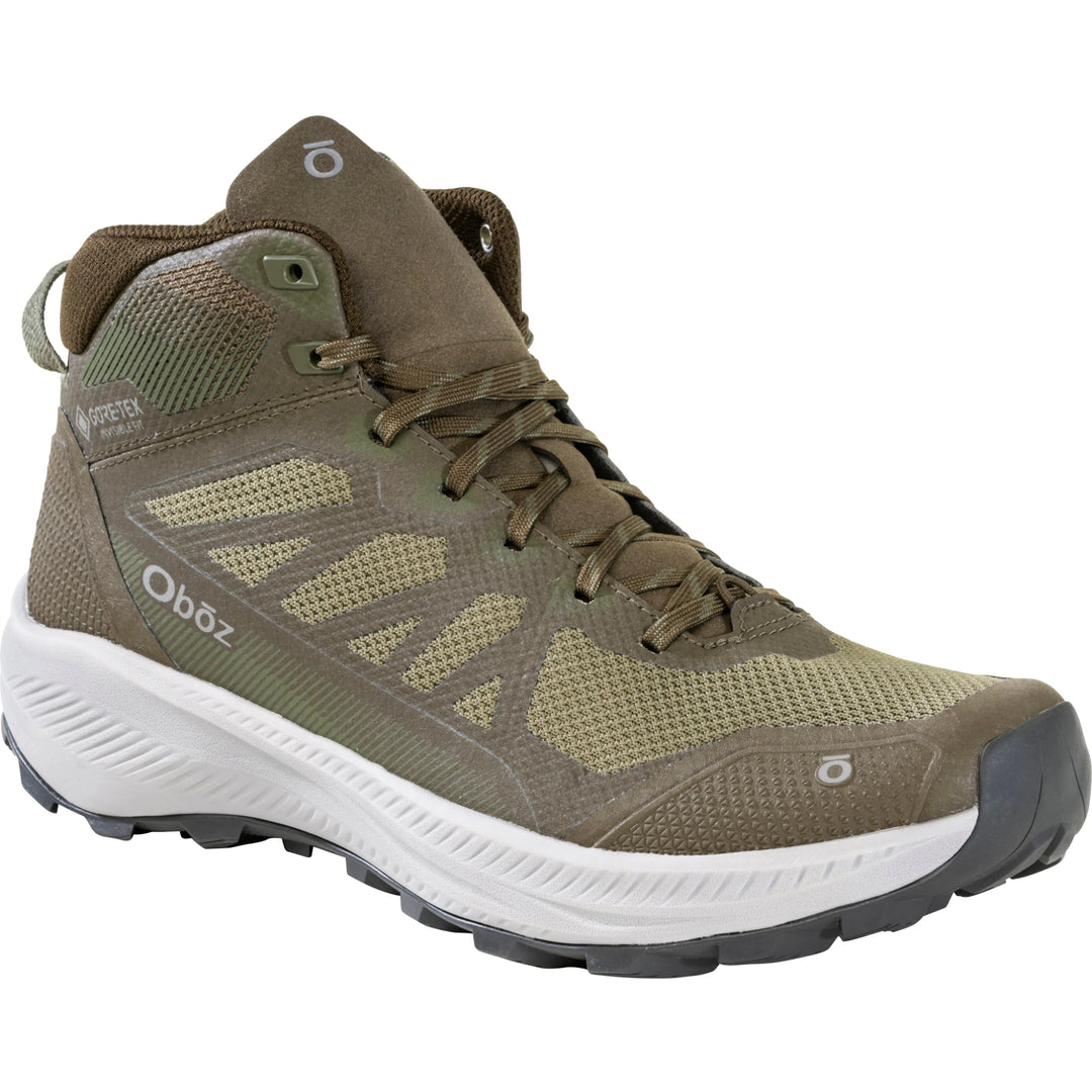 Oboz Men's Katabatic LT Mid GTX Waterproof Hiking Boot in Pond, three-quarter front view