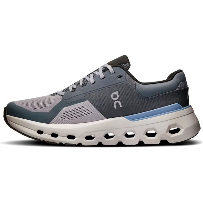 Medial side of On Running Men's Cloudrunner 2 Running Shoe in alloy grey