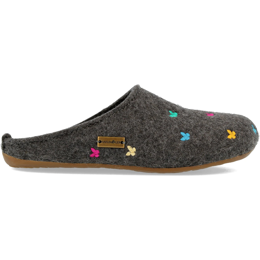 Haflinger Women’s Farfalline Slipper in Anthracite, side view