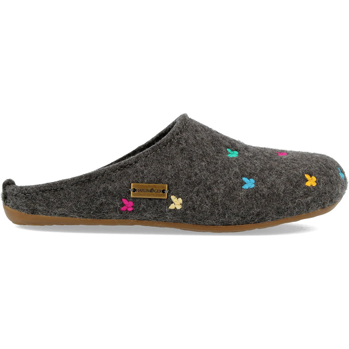 Haflinger Women’s Farfalline Slipper in Anthracite, side view