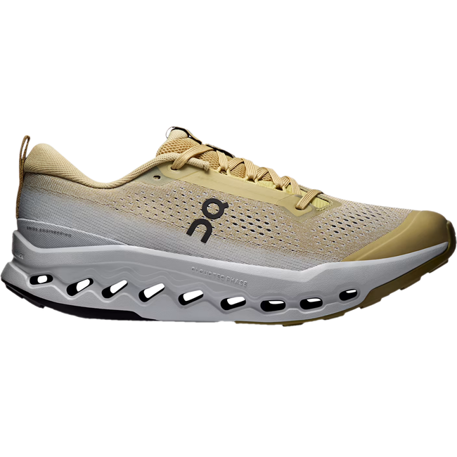 Lateral side of On Running Men's Cloudsurfer Trail 2 Trail Running Shoe in Safari Gold