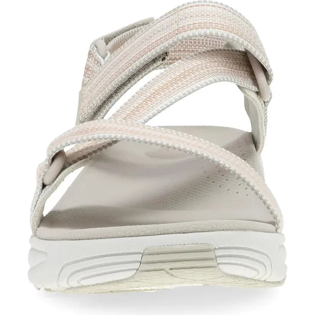 Front of Women's Dansko Rayna Sandal in taupe with adjustable velcro straps