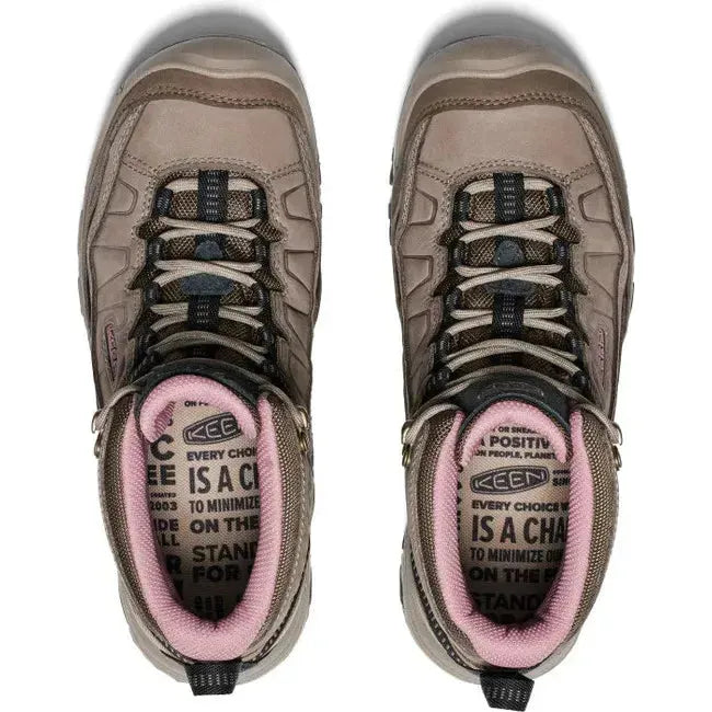 Keen Women&#39;s Targhee IV Waterproof Hiking Boot Brindle/Nostalgia Rose 1028990/1029017
