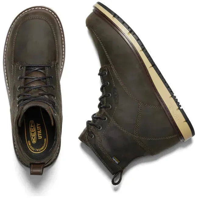 Keen Men&#39;s San Jose 6&quot; Waterproof Soft Toe Work Boot CASCADE BROWN/BLACK 1023203