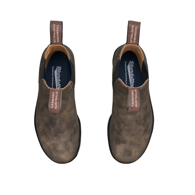 Upper of Blundstone Originals 1351 Women&#39;s High Top Chelsea Boots in rustic brown leather