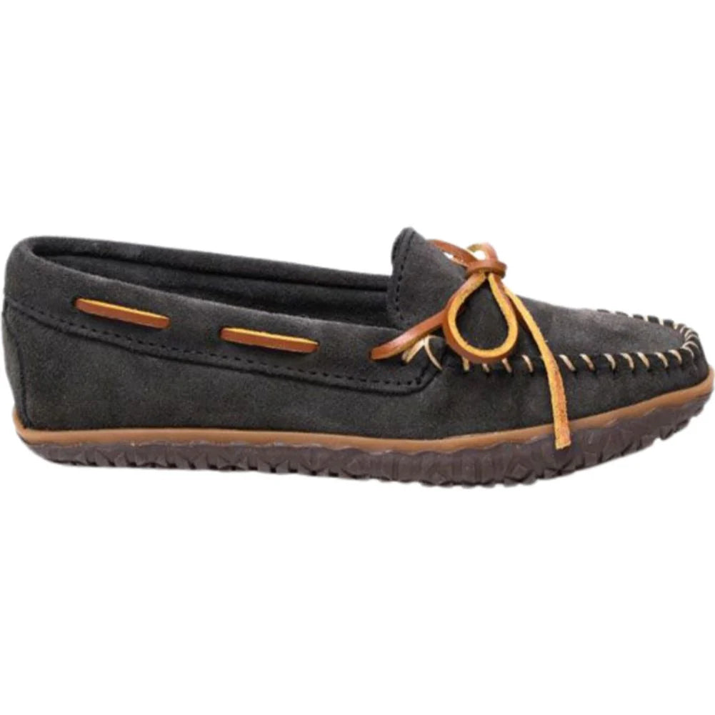 Minnetonka Women's Tie Tread Moccasin Charcoal 361A