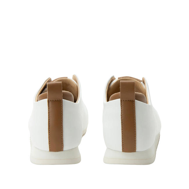 Heels of Alegria Women's Reah Slip On Shoes in White Leather
