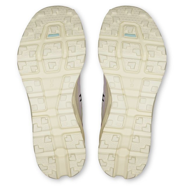 Soles of On Running Women's Cloudvista 2 Trail Running Shoe in Ivory