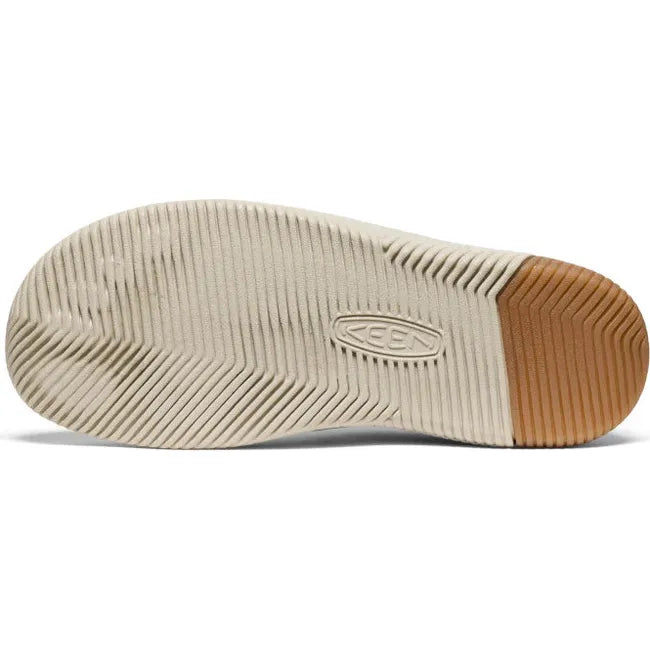Sole of Men's slip on KEEN KNX T-Toe Sneaker in Birch Plaza Taupe