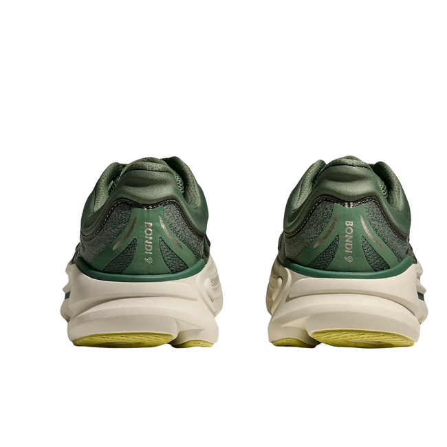 Heels of Hoka Men's Bondi 9 Running Shoe in Succulent Fern