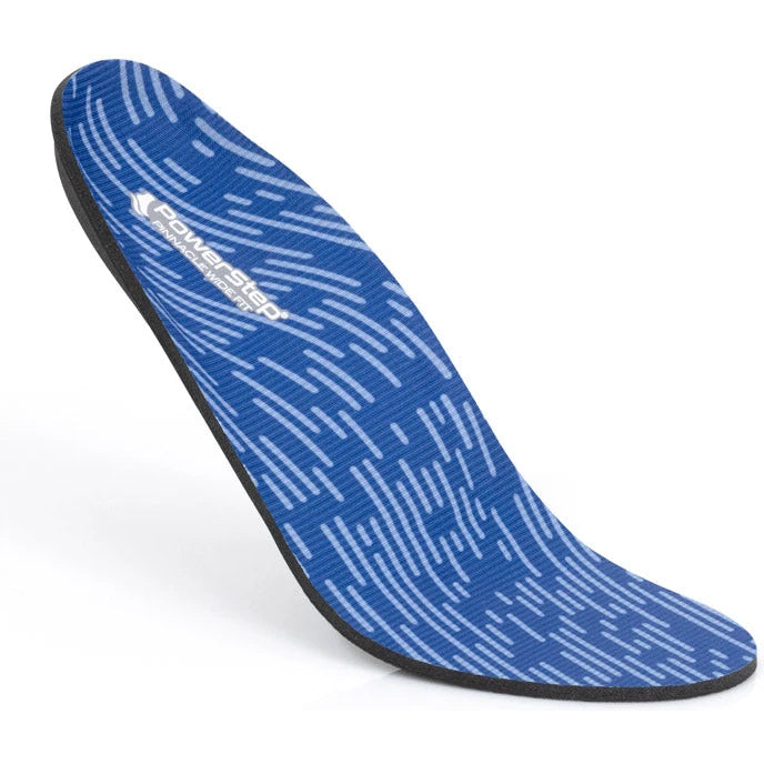 PowerStep Unisex Pinnacle Wide Fit Orthotic, angled view