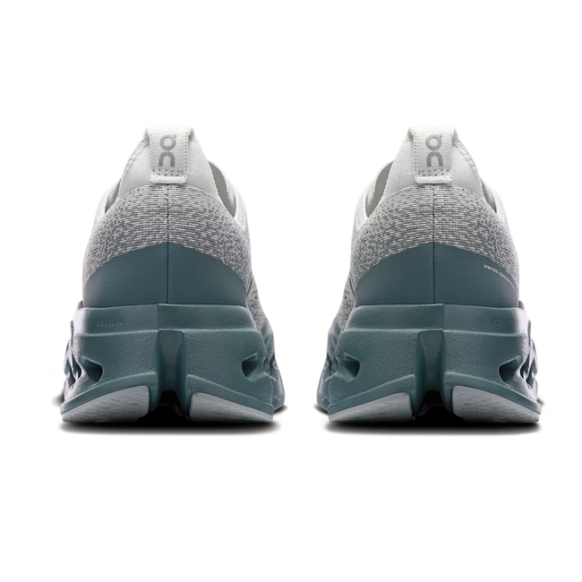 Heels of On Running Men's Cloudsurfer Max Running Shoe in Olive Iceberg