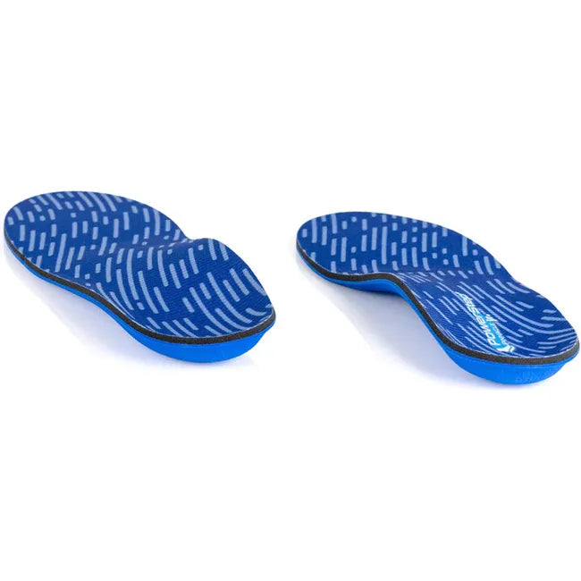 Pair of blue PowerStep Kids&#39; Pinnacle Junior Orthotic Insoles