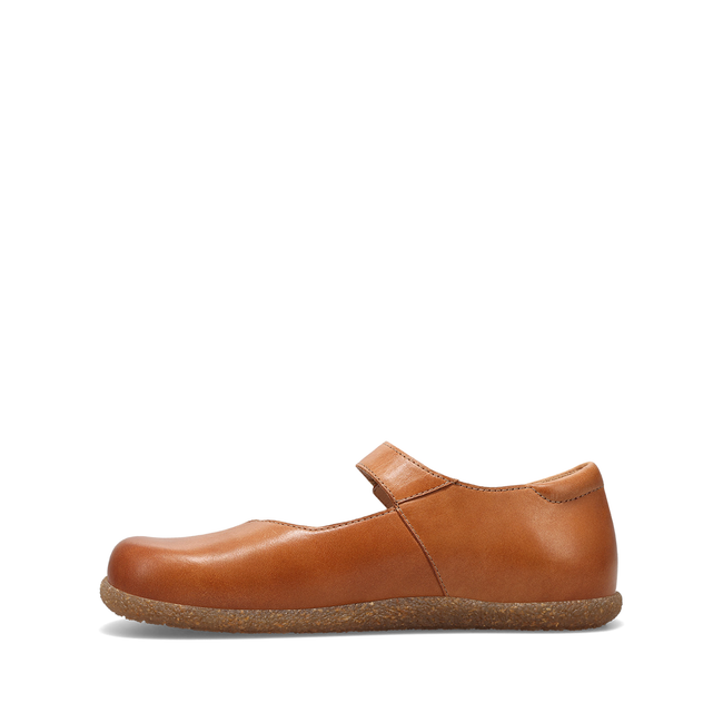 Medial profile of the Taos Ultimate Mary Jane shoe in caramel leather