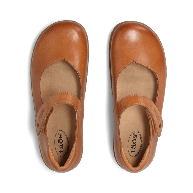 Top down view of the Taos Ultimate Mary Jane pair showing the footbed