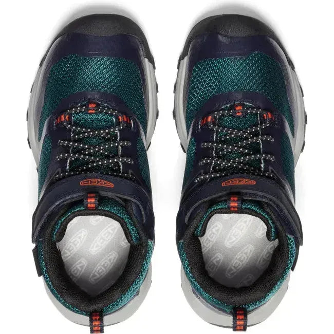 Keen Kids' Wanduro Waterproof Sky Captain/Sea Moss Hiking Boot 1028016