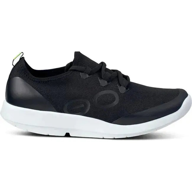 Oofos Men's Sport LS Low Shoe Black/White 5086WHTBLK