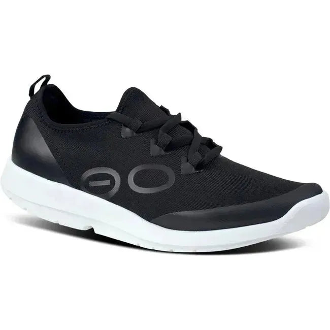 Oofos Men's Sport LS Low Shoe Black/White 5086WHTBLK