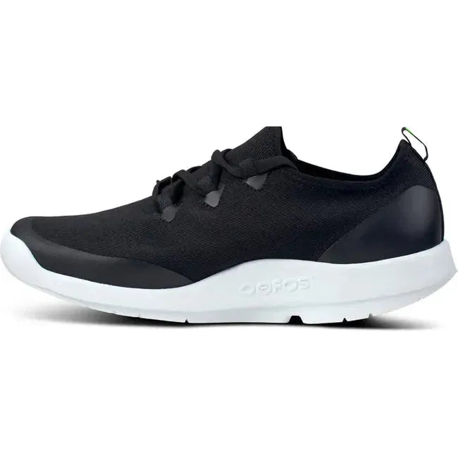 Oofos Men's Sport LS Low Shoe Black/White 5086WHTBLK