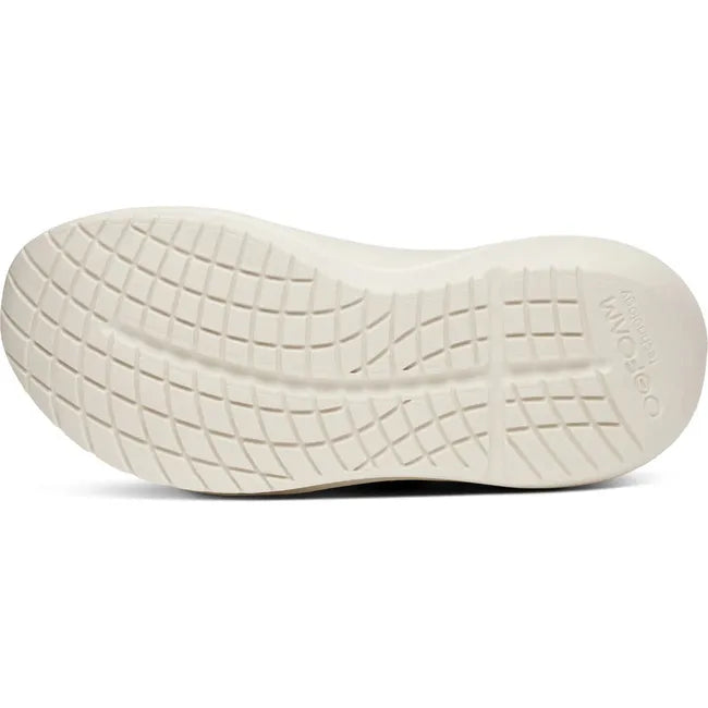 White sole of Men&#39;s OOfos OOmy Zen Sneaker in Chalk off white