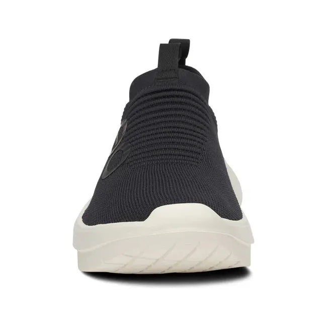 Front of Men&#39;s OOfos OOmy Zen Sneaker in Black and Chalk white