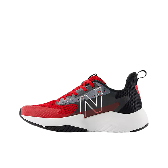 Medial side of New Balance Kids' 574 Lifestyle Shoe (Youth) in Team Red