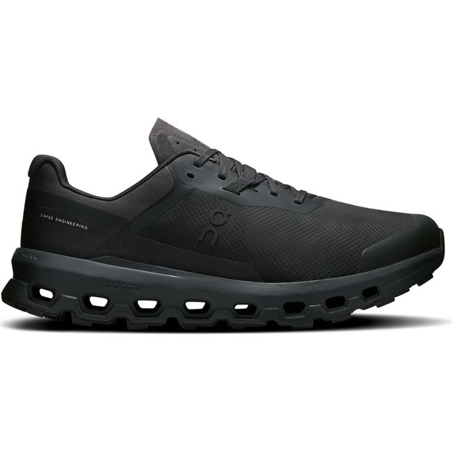 Lateral side of Men's On Running Cloudvista 2 Trail Running Shoe in all Black