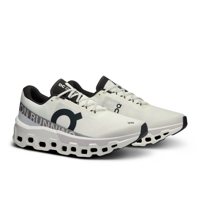 Pair of On Running Men's Cloudmonster 2 Running Shoes in Undyed White
