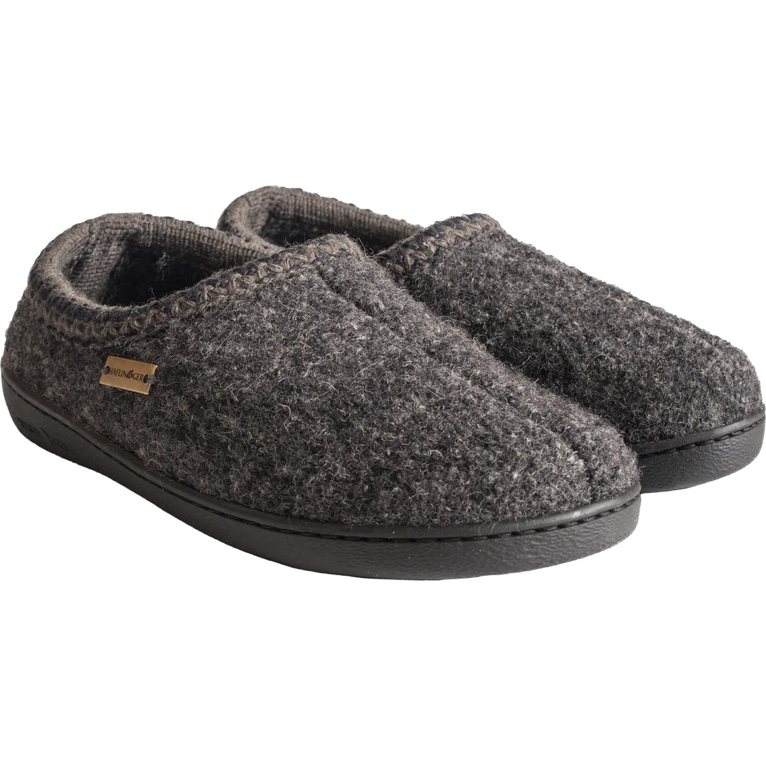 Haflinger Unisex ATB Slipper in Grey, three-quarter view of pair