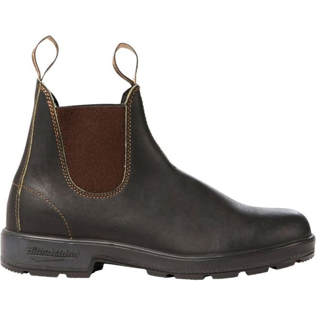 Lateral side of Unisex Blundstone Orginial 500 Chelsea Boot in stout brown leather