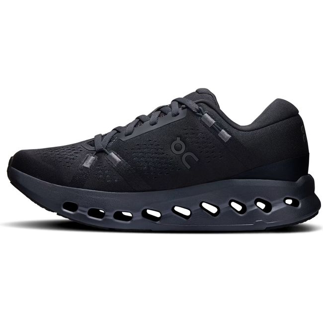 Medial side of On Running Women's Cloudsurfer 2 Running Shoe in all black