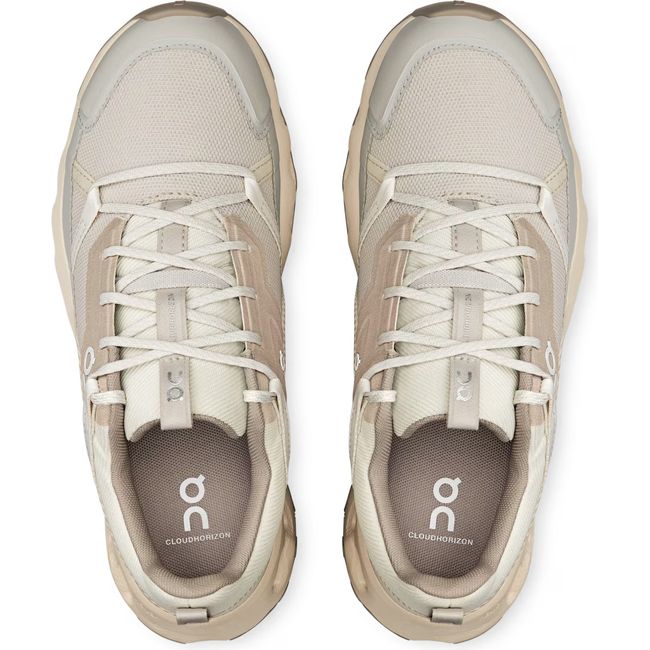 Top down view of Women's On Running Cloudhorizon Trail Running Shoes in Ice Cream Beige