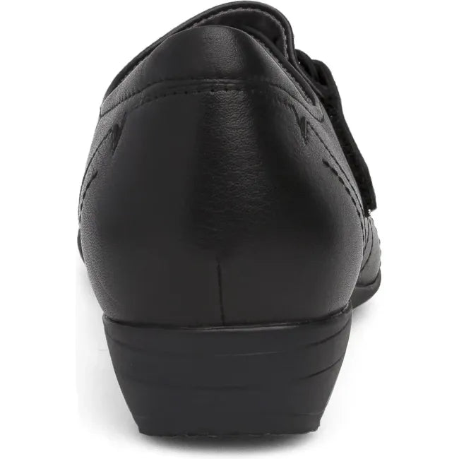 Dansko Franny A-line shoe in black milled nappa leather, back view