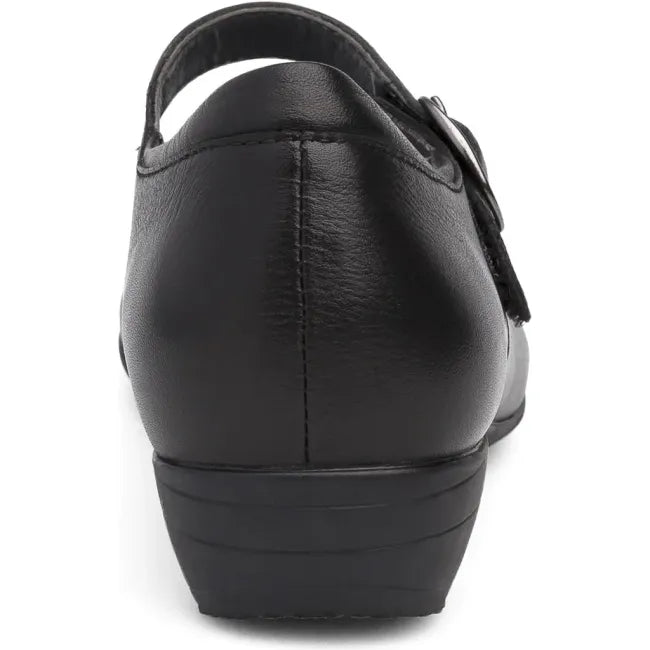 Dansko Fawna Mary Jane in black milled nappa leather, back view