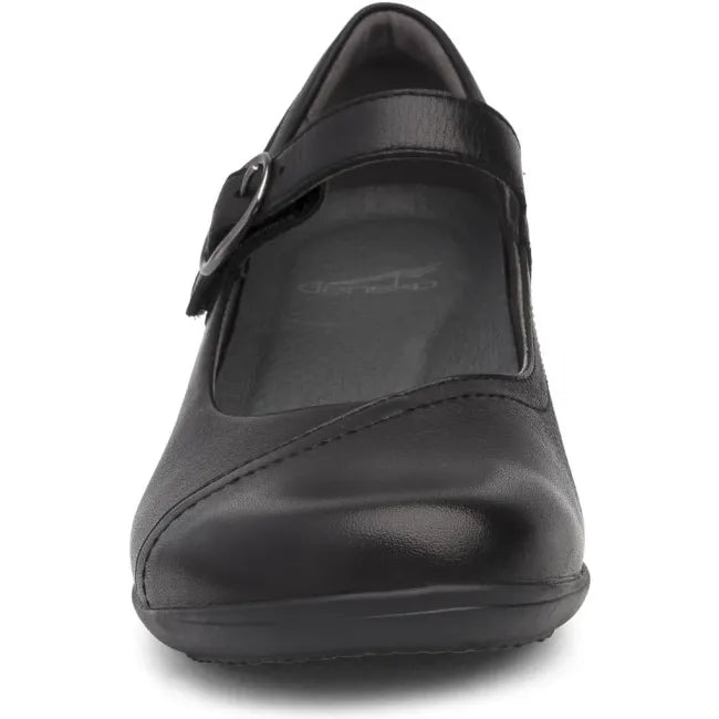 Dansko Fawna Mary Jane in black milled nappa leather, front view