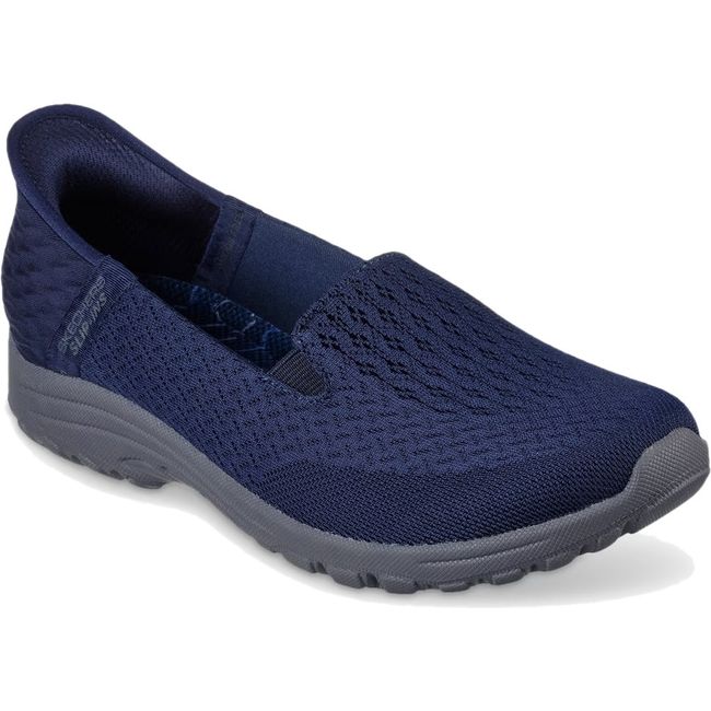 Front of Women's Skechers Hands Free Slip ins Reggae Fest 2.0 Shoe in navy mesh