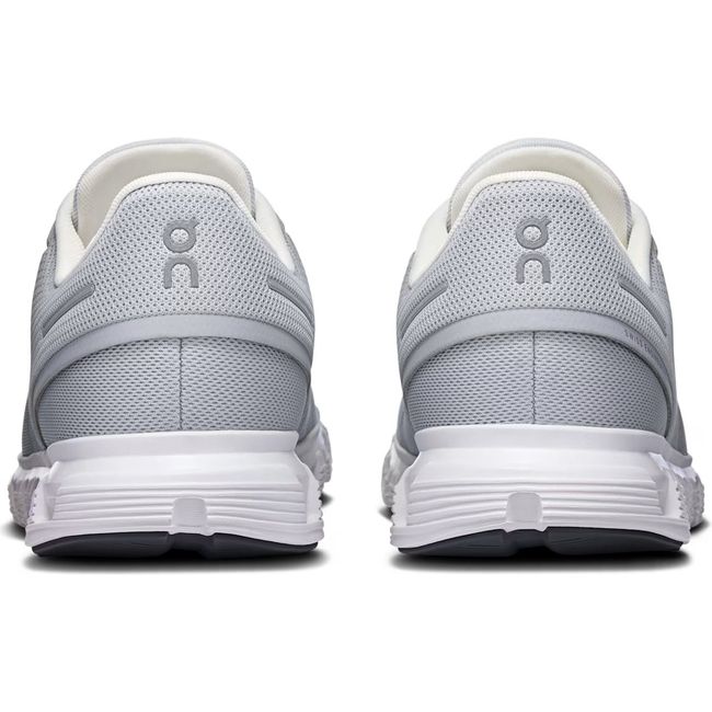 Heels of On Running Men's Cloud 6 Running Shoes in grey and white