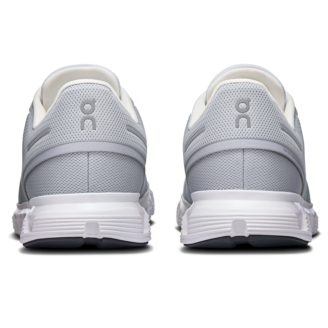 Heels of On Running Men's Cloud 6 Running Shoe in Glacier Grey / White
