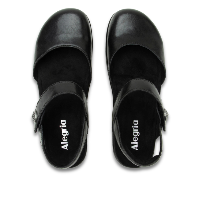 Upper of Women's Opal Closed Toe Sandals in black leather