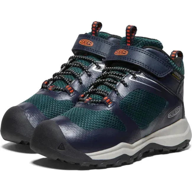 Keen Kids' Wanduro Waterproof Sky Captain/Sea Moss Hiking Boot 1028016