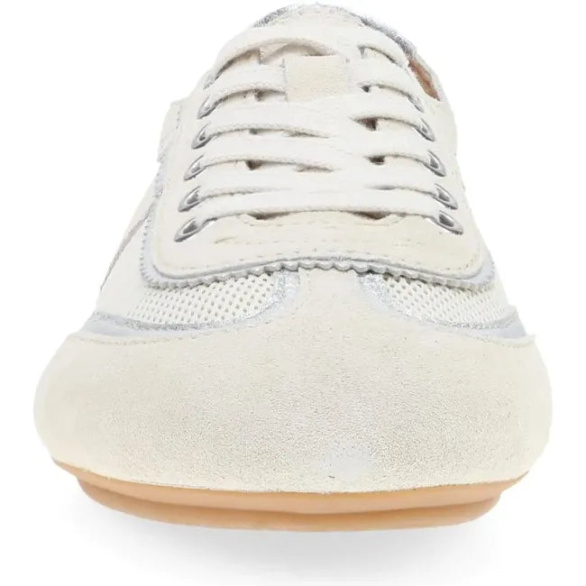 Dansko Milana sneaker in vanilla suede, front view