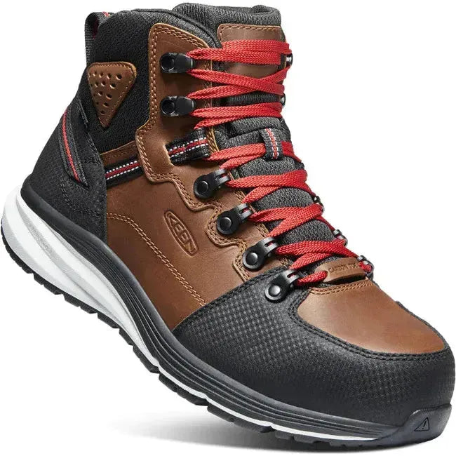 Keen Men's Redhook Mid Waterproof Carbon Fiber Toe Work Boot Tobacco/Black 1024576
