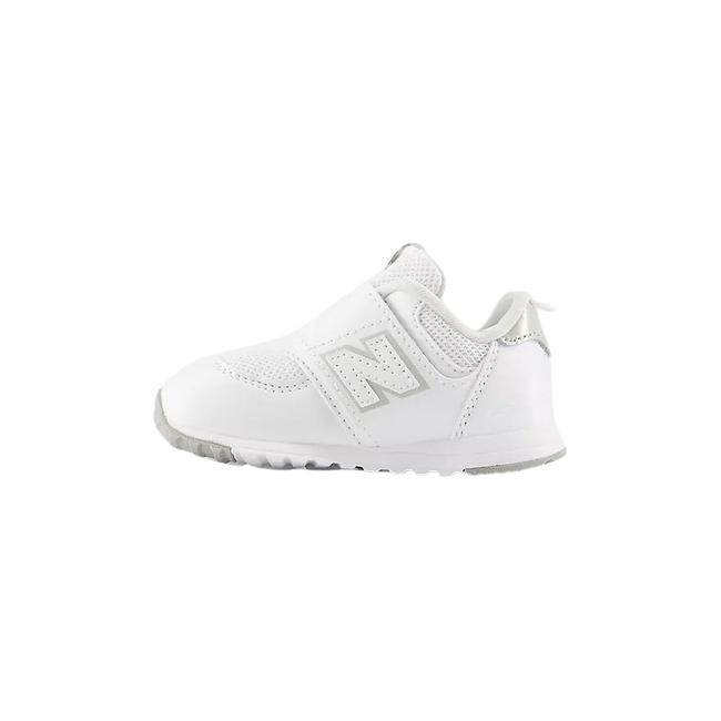 New Balance Kids' 574 NEW-B Lifestyle Shoe White/Silveer Metallic NW5742BE