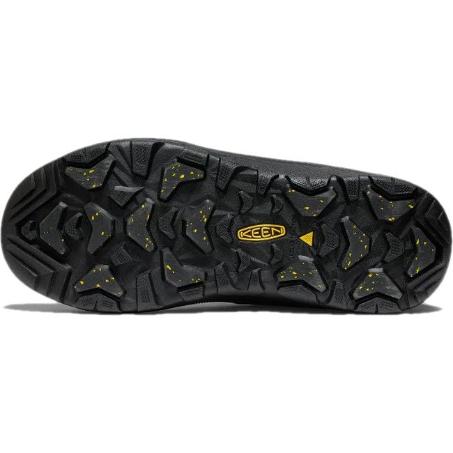 Sole of Keen Men&#39;s Revel IV Waterproof Chelsea Boot in canteen brown wirh black tread