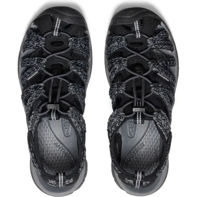 Pair of Women&#39;s KEEN Whisper Closed Toe Sandal in Black and Steel Grey